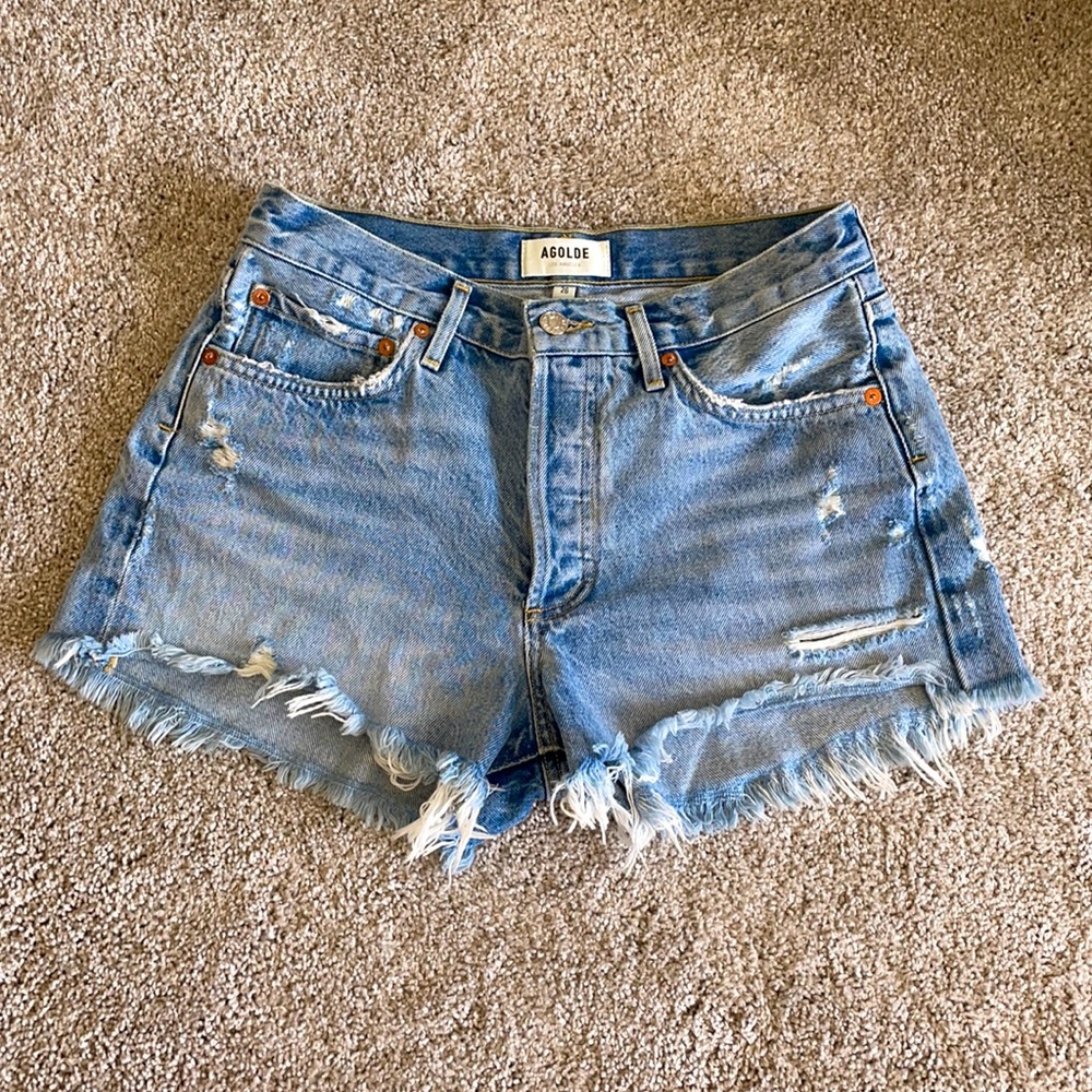 Agolde Parker Denim Shorts (color Swapmeet) Sz 26